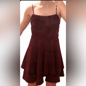 Red velvet skater dress macys Brand New Women’s size XS